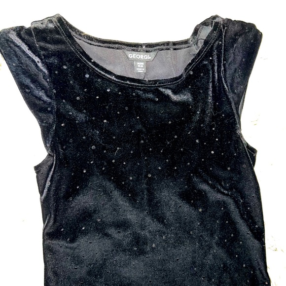 Girls Black Velvet sparkle Dress size 10/12 - Picture 2 of 4